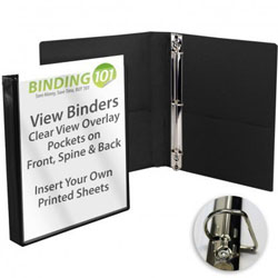 Black Letter Size Standard View Binders [Slant-D Ring] - Price per Box