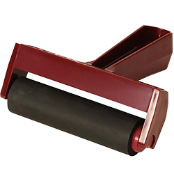 An X-ACTO Speedball hard rubber brayer with a maroon handle, ideal for printmaking and inking projects.